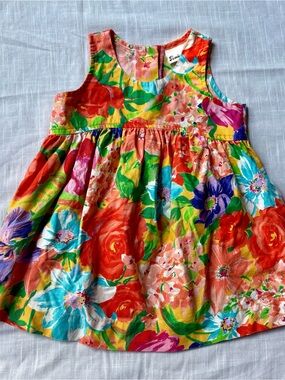 Vintage 90s Painted Floral Dress by Isabella - Best Fits 12-18M
